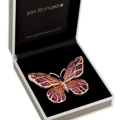 Rose gold open butterfly brooch